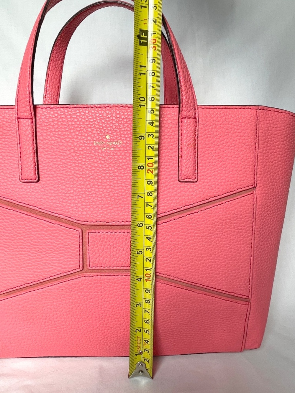 Kate Spade Pink Leather Tote Bow 12” - Picture 12 of 14